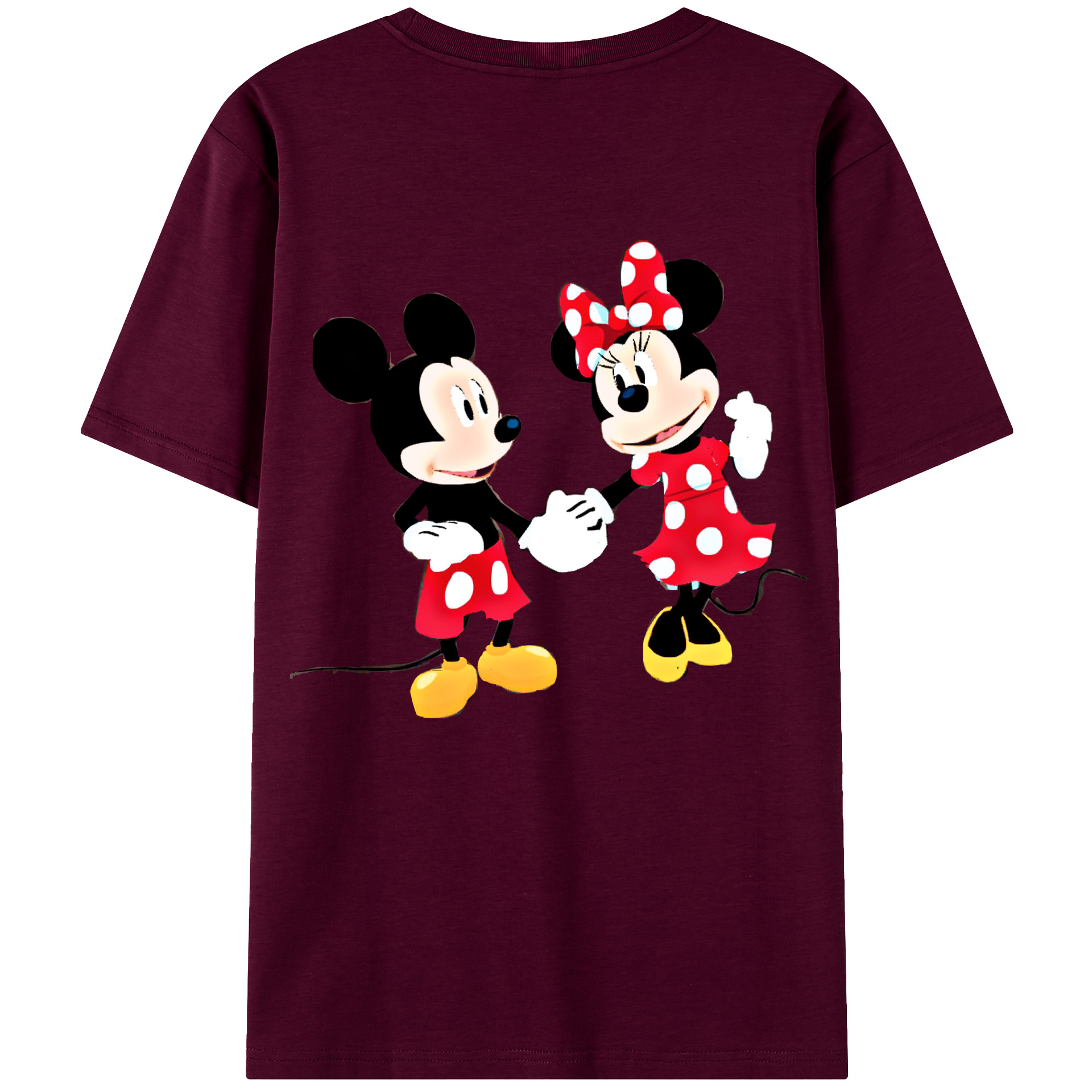 （画像用） ミッキーマウス Mickey Mouse レディース半袖Tシャツ(バックプリント)